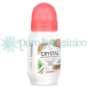 Crystal, Desodorante en rollo enriquecido con minerales, Coco y vainilla, 66 m