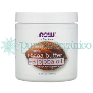 Now Foods Solutions Manteca de Cacao con Jojoba 192ml I Puro y Organico Colombia