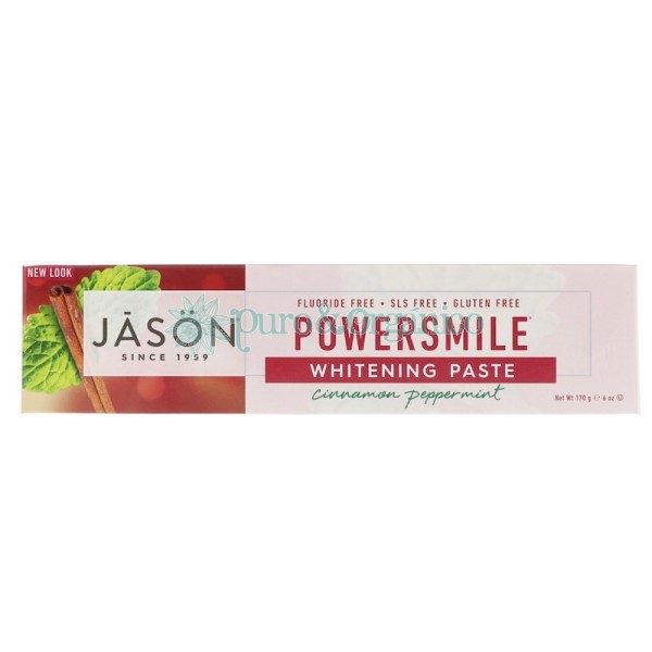 Pasta dental Menta y Canela Blanqueador PowerSmile Jason Natural 170gr